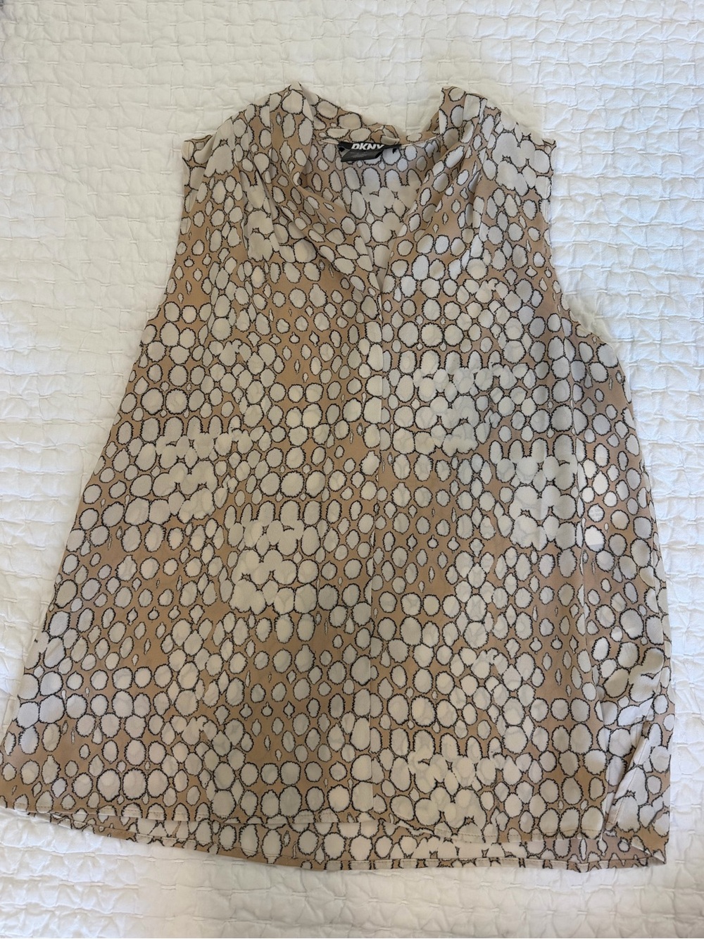 DKNY Beige and Cream Patterned Sleeveless Camisole